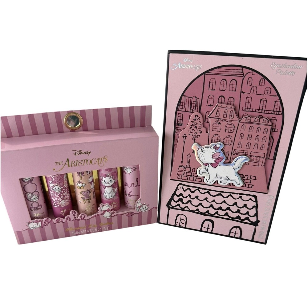 Disney Aristocats Marie Lip Balm & Eyeshadow Palette Duo Gift Set Coquette NEW